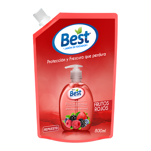 BEST JABON LIQUIDO REPUESTO FRUTOS ROJOS 800ML